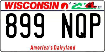 WI license plate 899NQP