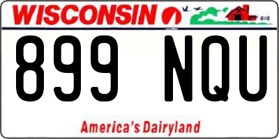 WI license plate 899NQU