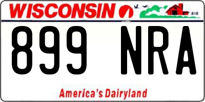 WI license plate 899NRA
