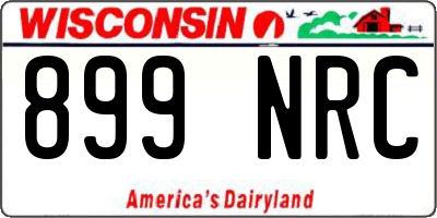 WI license plate 899NRC