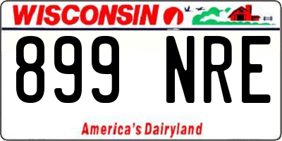 WI license plate 899NRE