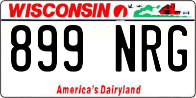 WI license plate 899NRG