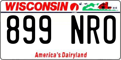WI license plate 899NRO