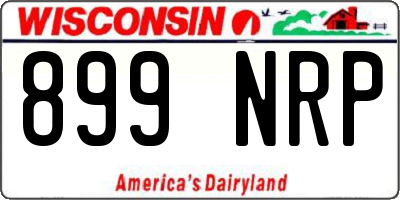 WI license plate 899NRP