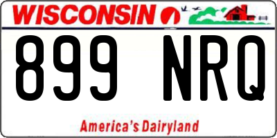 WI license plate 899NRQ
