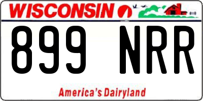 WI license plate 899NRR