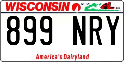 WI license plate 899NRY