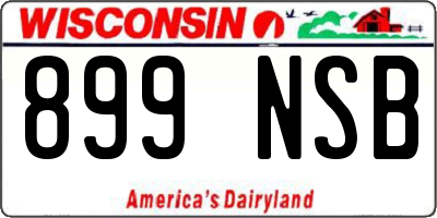 WI license plate 899NSB