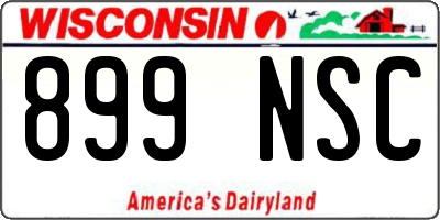 WI license plate 899NSC