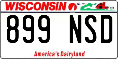 WI license plate 899NSD
