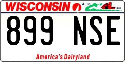 WI license plate 899NSE