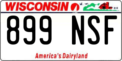 WI license plate 899NSF