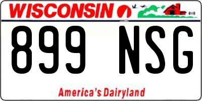 WI license plate 899NSG