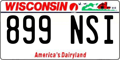 WI license plate 899NSI