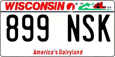 WI license plate 899NSK