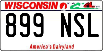 WI license plate 899NSL