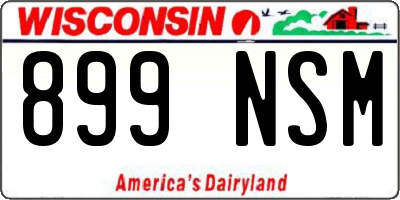 WI license plate 899NSM