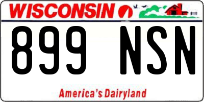 WI license plate 899NSN