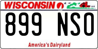 WI license plate 899NSO