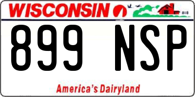 WI license plate 899NSP