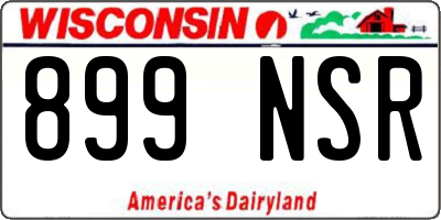 WI license plate 899NSR