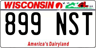 WI license plate 899NST
