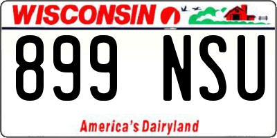 WI license plate 899NSU