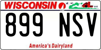 WI license plate 899NSV
