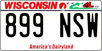WI license plate 899NSW