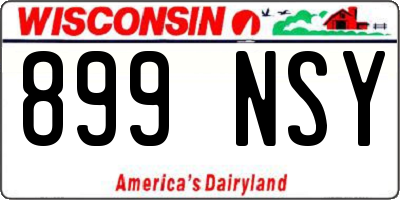 WI license plate 899NSY
