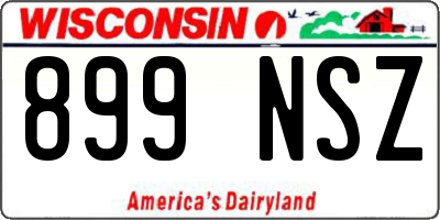 WI license plate 899NSZ