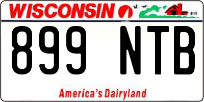 WI license plate 899NTB
