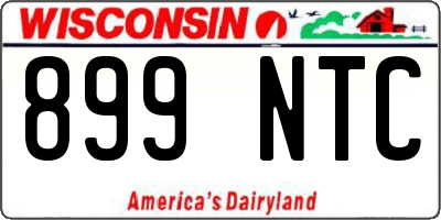 WI license plate 899NTC