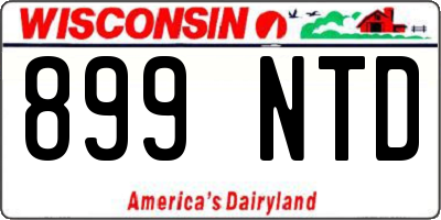 WI license plate 899NTD