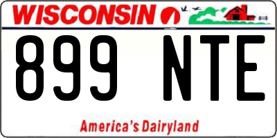 WI license plate 899NTE