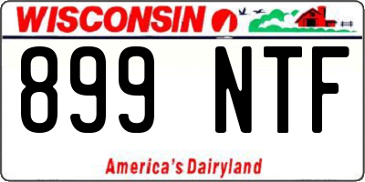 WI license plate 899NTF