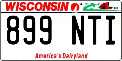 WI license plate 899NTI