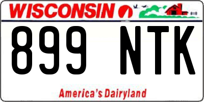 WI license plate 899NTK