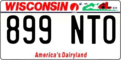 WI license plate 899NTO