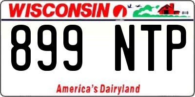 WI license plate 899NTP