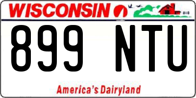 WI license plate 899NTU