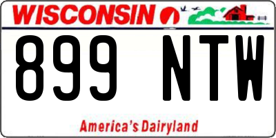 WI license plate 899NTW