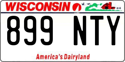 WI license plate 899NTY