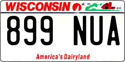 WI license plate 899NUA