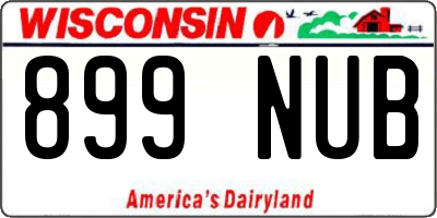 WI license plate 899NUB