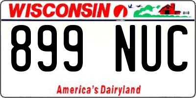 WI license plate 899NUC