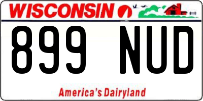 WI license plate 899NUD