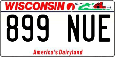 WI license plate 899NUE