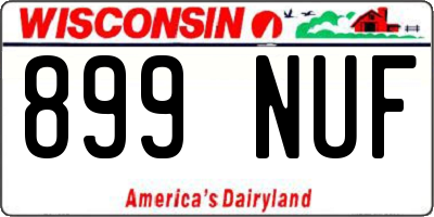 WI license plate 899NUF