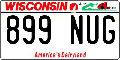 WI license plate 899NUG